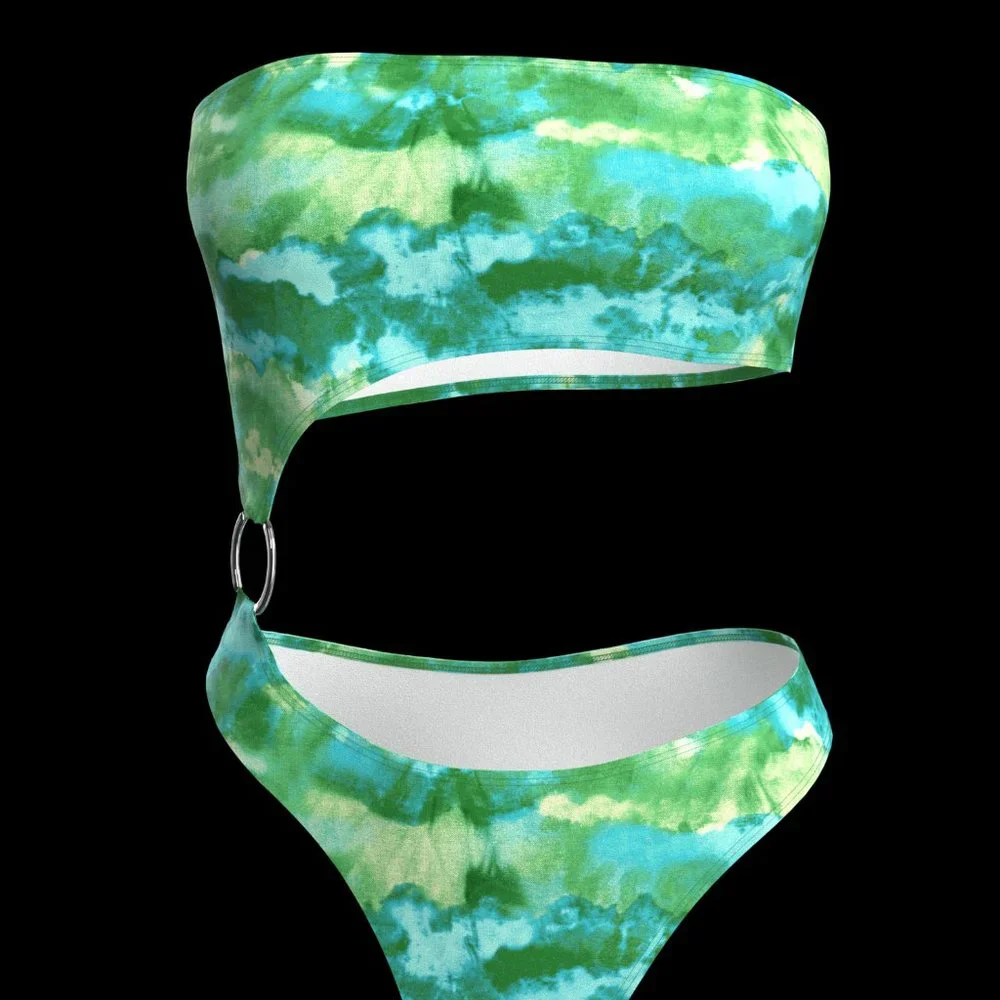 Blue Bandeau One Piece - Picture 4 of 5